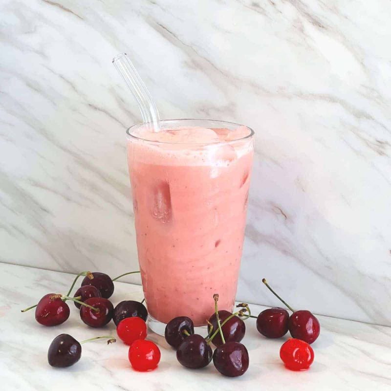 Simple to Make Cherry Vanilla Collagen Iced Latte Recipe