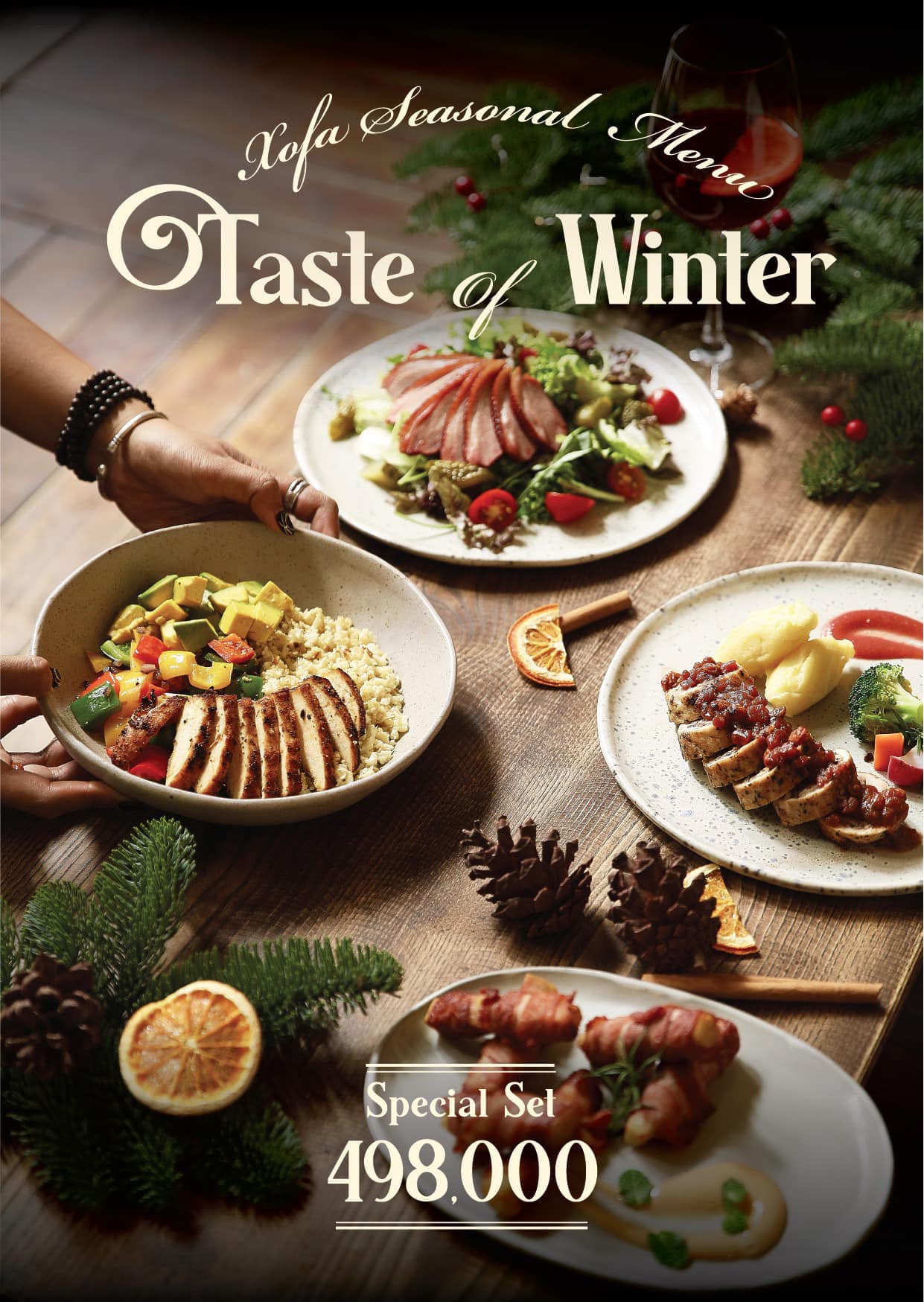 Có thể là hình ảnh về thực phẩm và văn bản cho biết 'Xofa Seasonal Henи Taste of Winter Special Set 498.000'